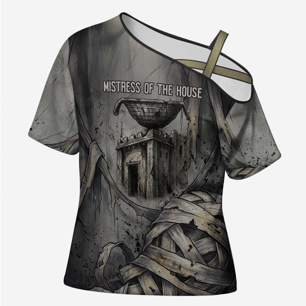 Nephthys Cross Shoulder Shirt Mistress of the House Egyptian Goddess Wings