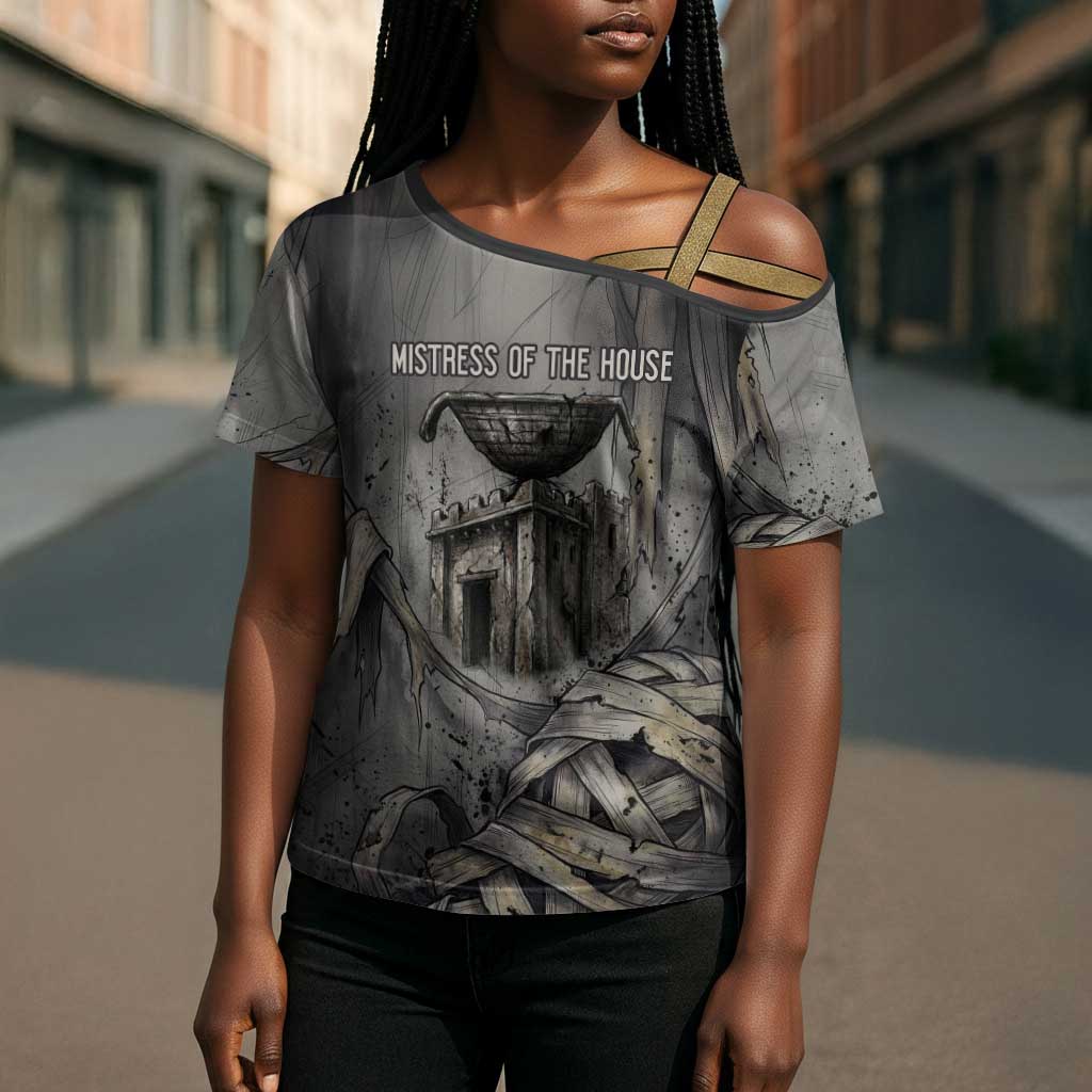 Nephthys Cross Shoulder Shirt Mistress of the House Egyptian Goddess Wings