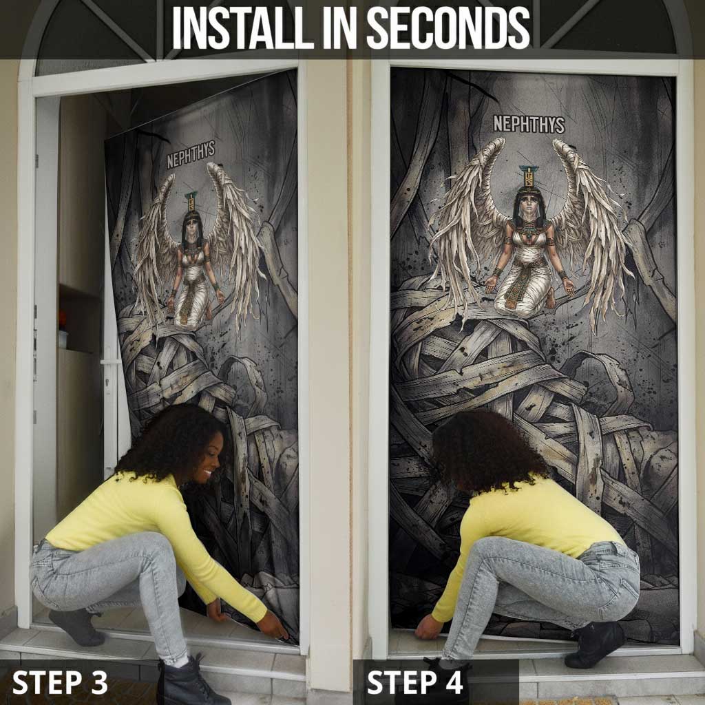 Nephthys Door Cover Mistress of the House Egyptian Goddess Wings