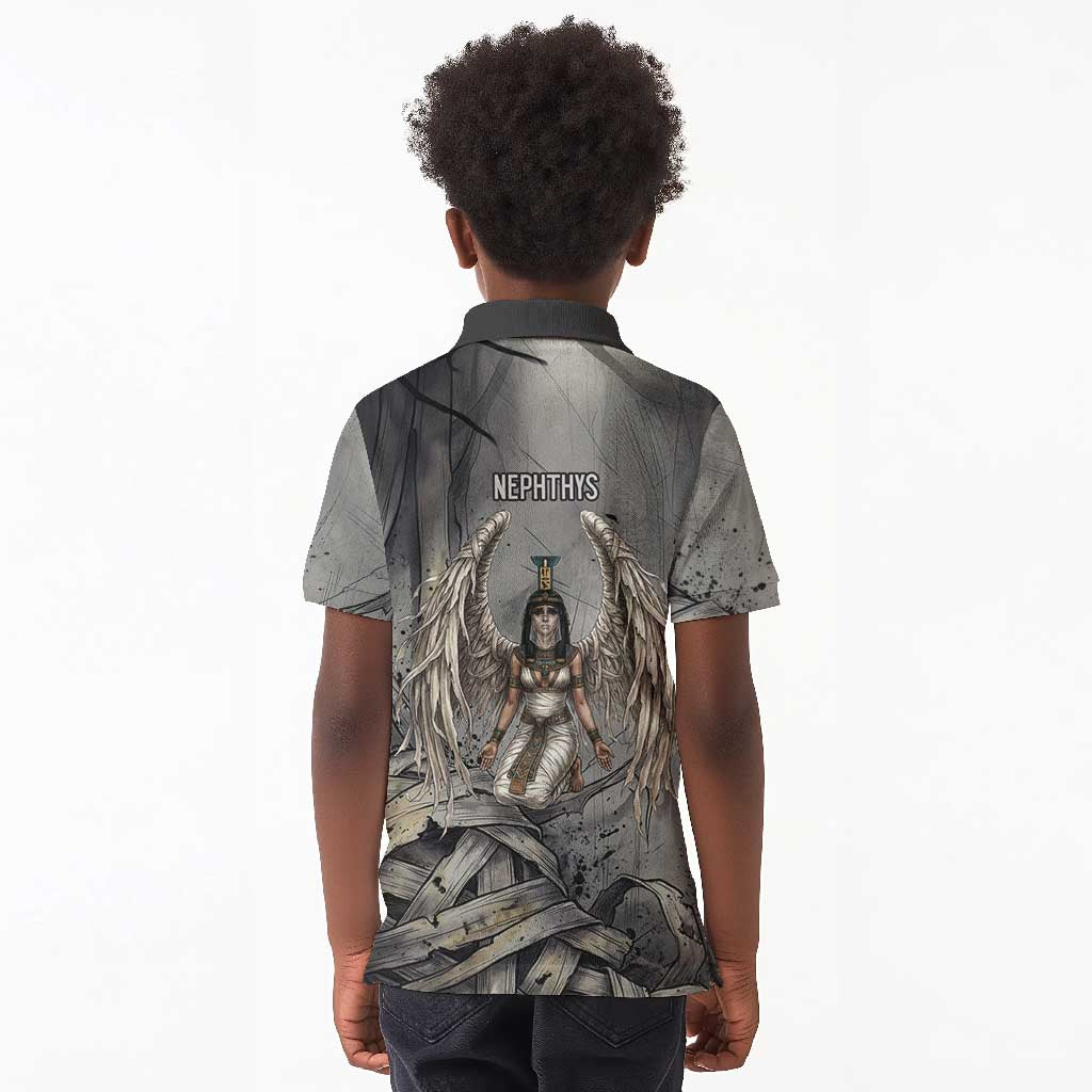 Nephthys Kid Polo Shirt Mistress of the House Egyptian Goddess Wings