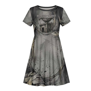 Nephthys Kid Short Sleeve Dress Mistress of the House Egyptian Goddess Wings