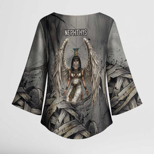 Nephthys Kimono Sleeve Blouse Mistress of the House Egyptian Goddess Wings