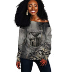 Nephthys Off Shoulder Sweater Mistress of the House Egyptian Goddess Wings