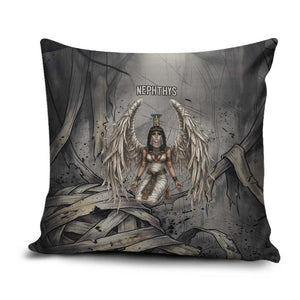 Nephthys Pillow Cover Mistress of the House Egyptian Goddess Wings