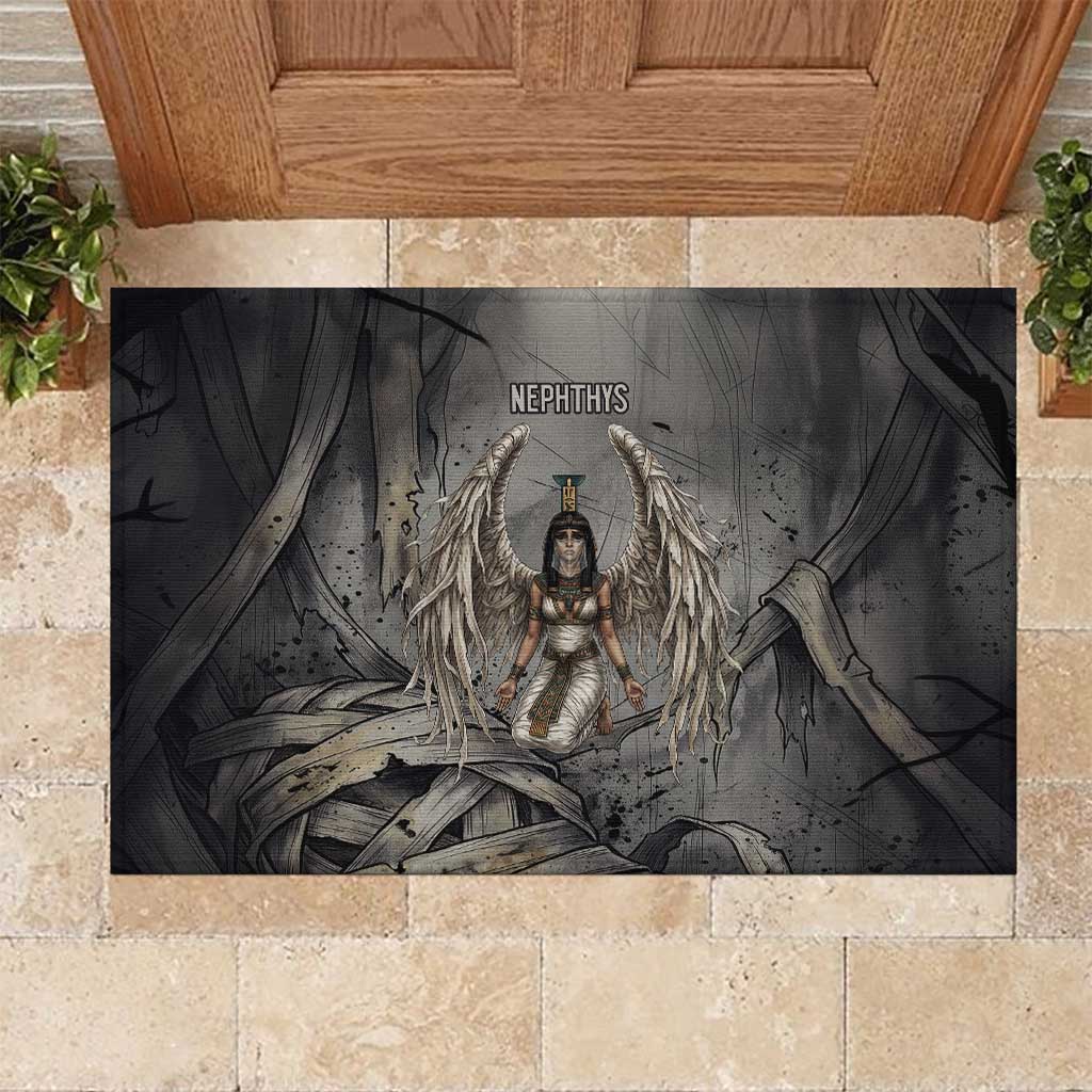 Nephthys Rubber Doormat Mistress of the House Egyptian Goddess Wings