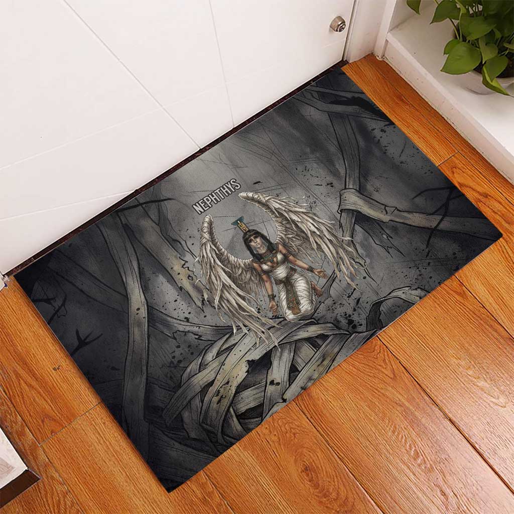 Nephthys Rubber Doormat Mistress of the House Egyptian Goddess Wings