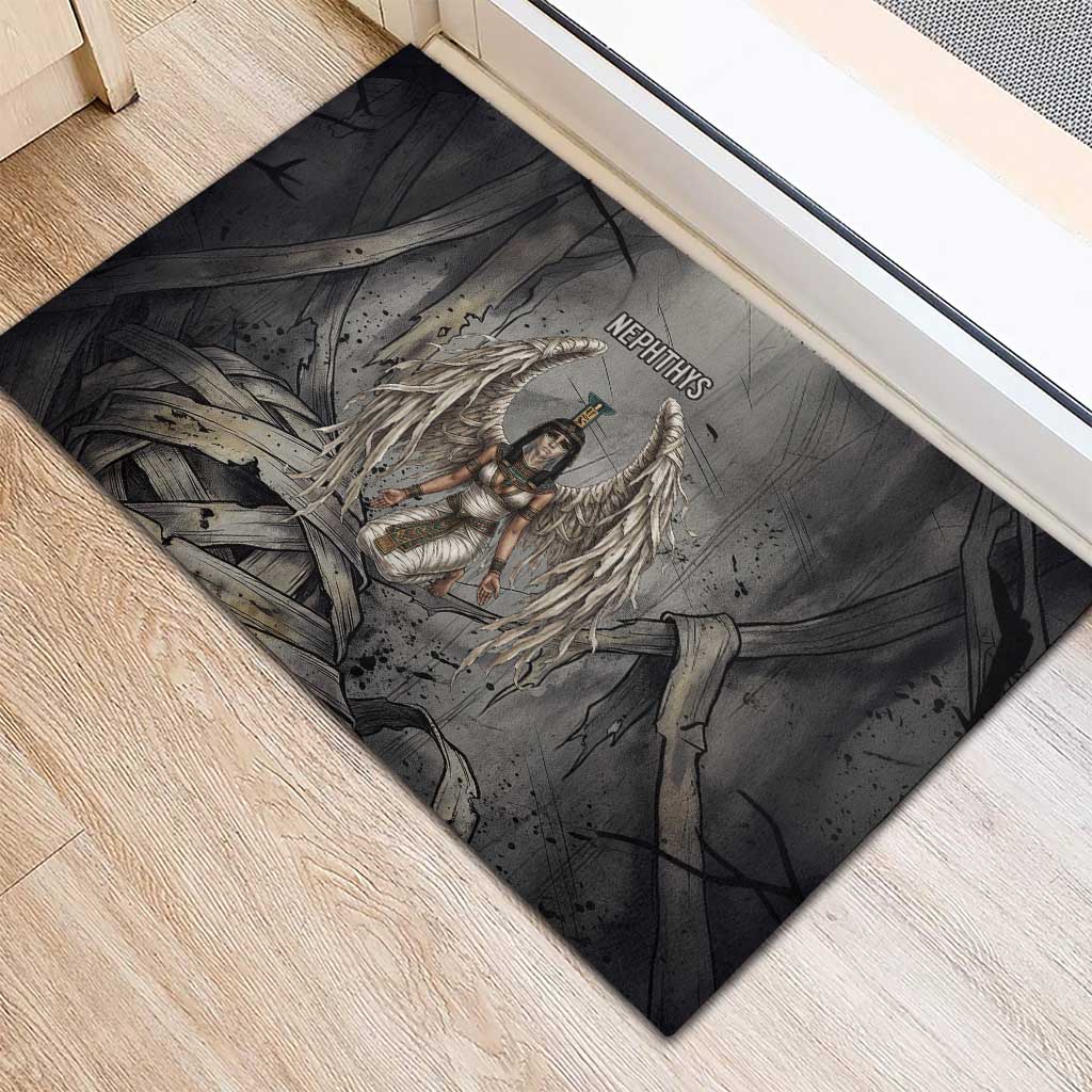 Nephthys Rubber Doormat Mistress of the House Egyptian Goddess Wings