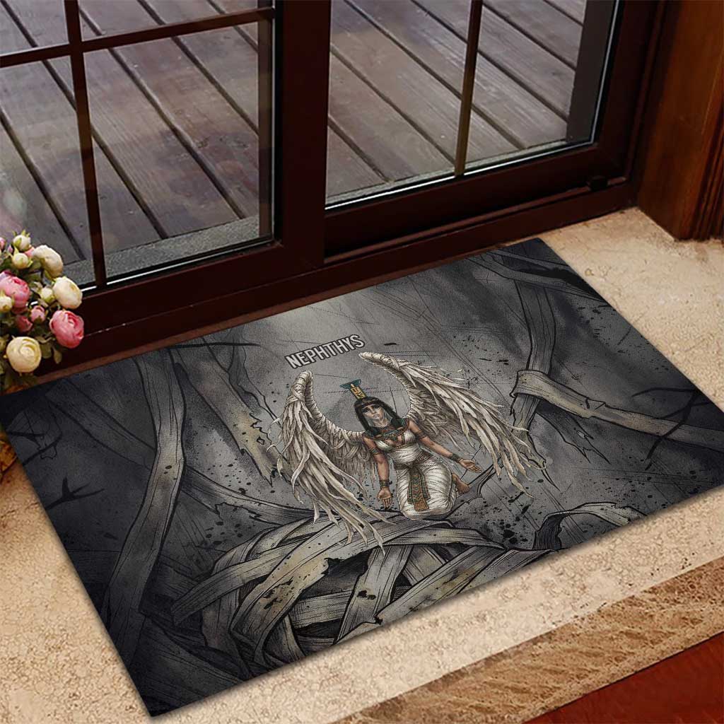 Nephthys Rubber Doormat Mistress of the House Egyptian Goddess Wings