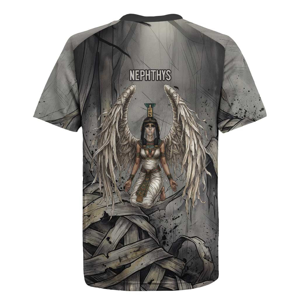 Nephthys Rugby Jersey Mistress of the House Egyptian Goddess Wings