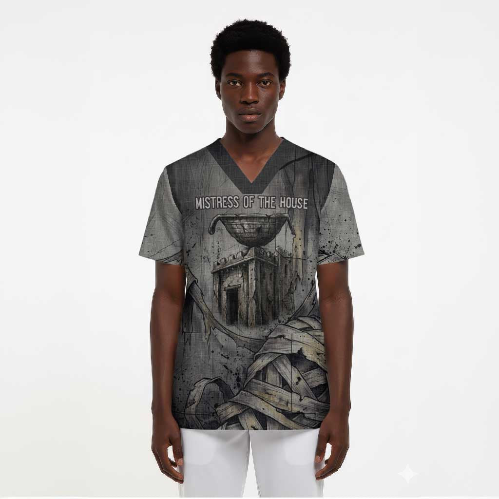 Nephthys Scrub Top Mistress of the House Egyptian Goddess Wings