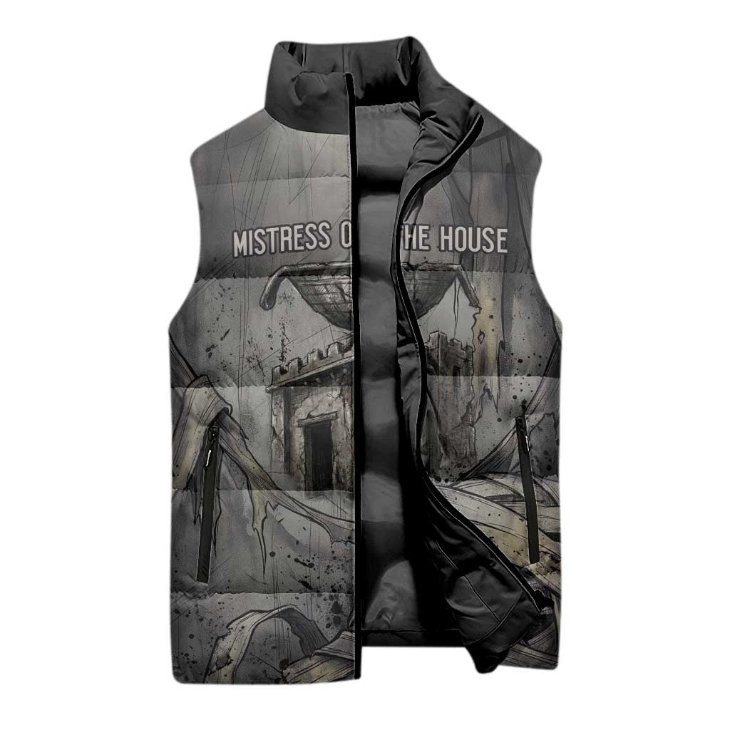 Nephthys Sleeveless Puffer Jacket Mistress of the House Egyptian Goddess Wings