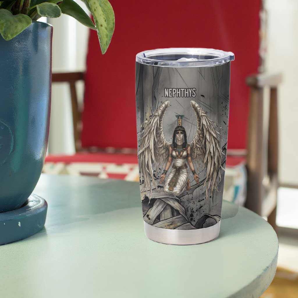 Nephthys Tumbler Cup Mistress of the House Egyptian Goddess Wings