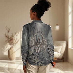 Nephthys Women Casual Shirt Mistress of the House Egyptian Goddess Wings