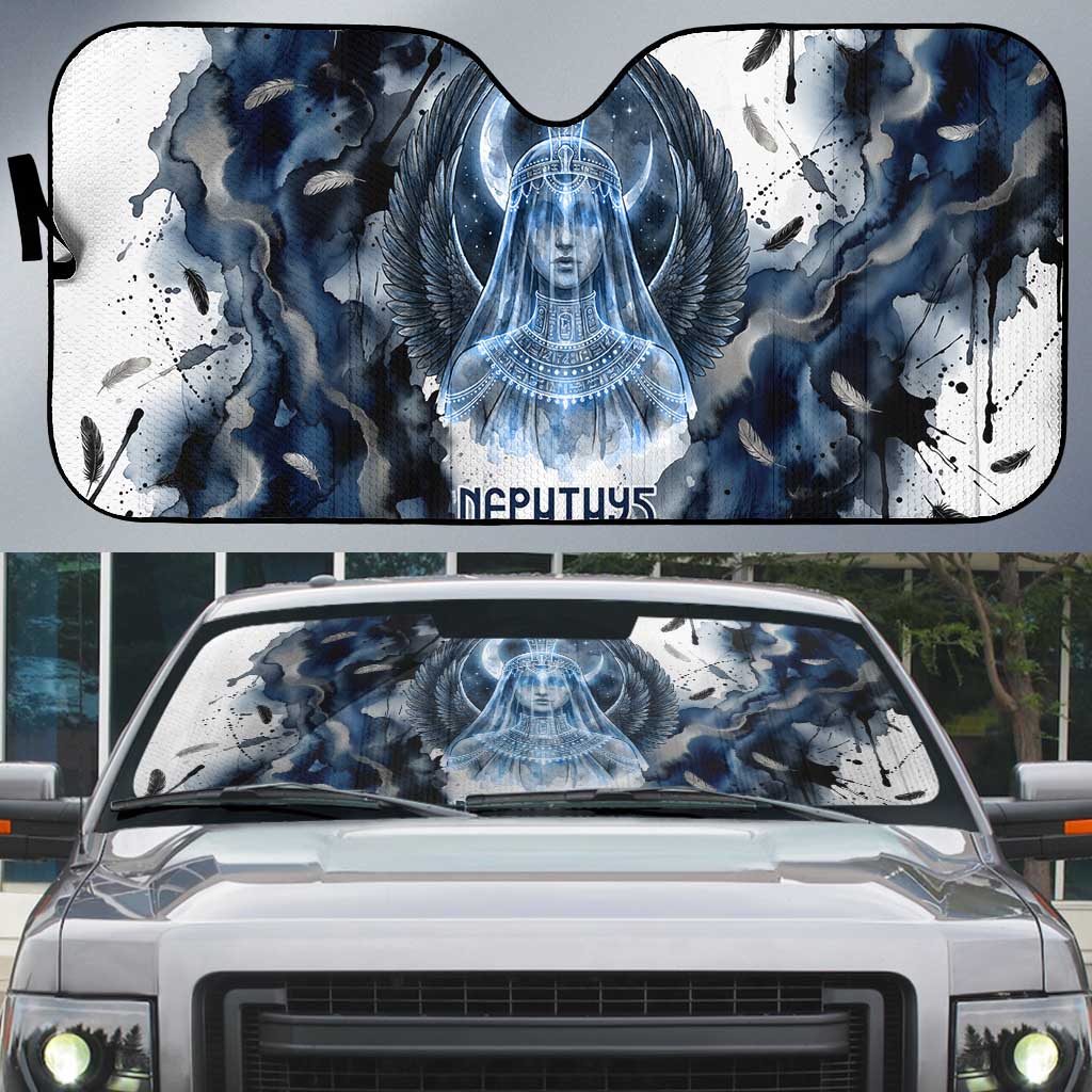 Nephthys Egyptian Auto Sun Shade The Dark Sister Falcon Wings Moon Veil