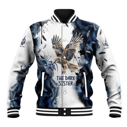 Nephthys Egyptian Baseball Jacket The Dark Sister Falcon Wings Moon Veil