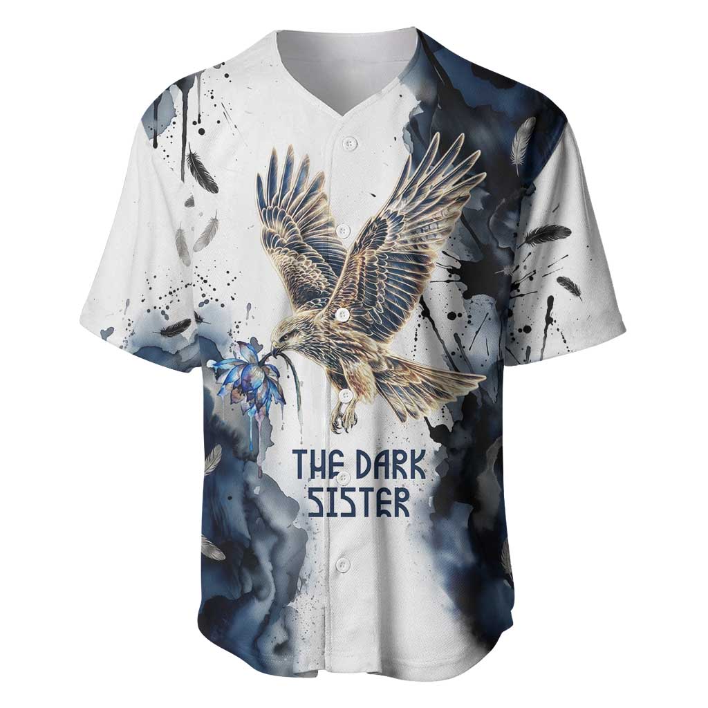 Nephthys Egyptian Baseball Jersey The Dark Sister Falcon Wings Moon Veil