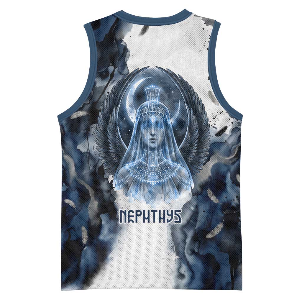 Nephthys Egyptian Basketball Jersey The Dark Sister Falcon Wings Moon Veil