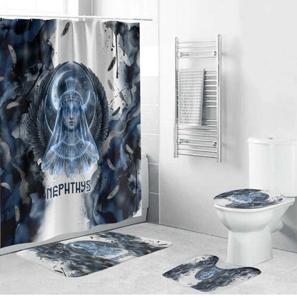 Nephthys Egyptian Bathroom Set The Dark Sister Falcon Wings Moon Veil