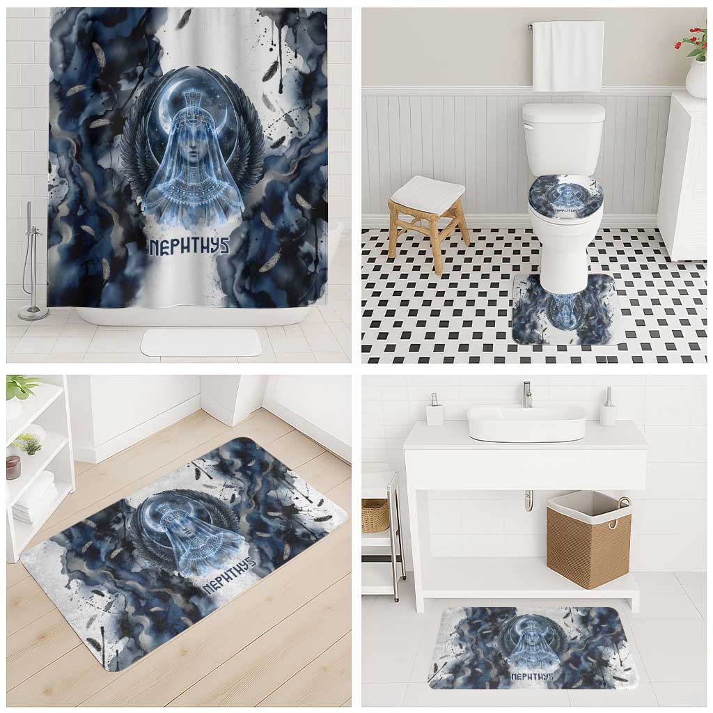Nephthys Egyptian Bathroom Set The Dark Sister Falcon Wings Moon Veil