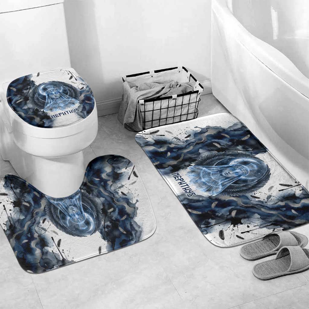 Nephthys Egyptian Bathroom Set The Dark Sister Falcon Wings Moon Veil