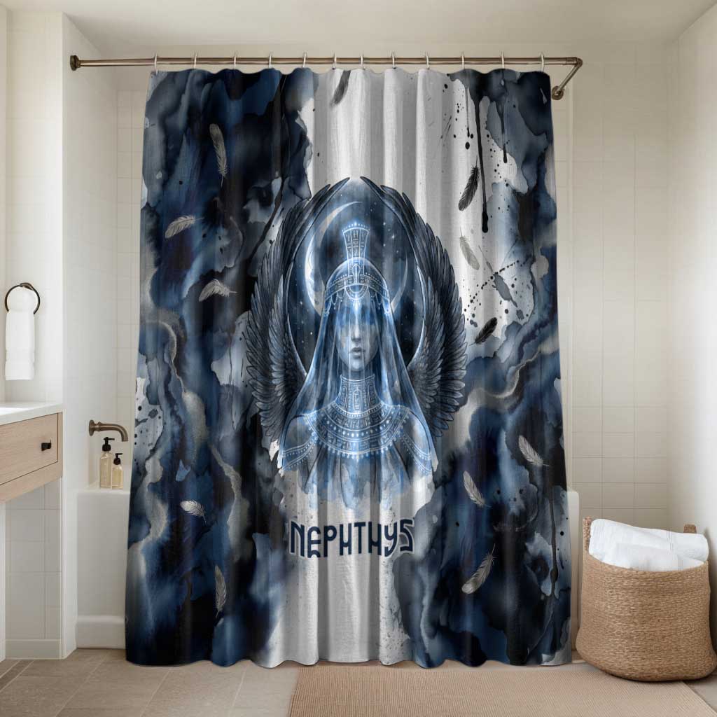 Nephthys Egyptian Bathroom Set The Dark Sister Falcon Wings Moon Veil