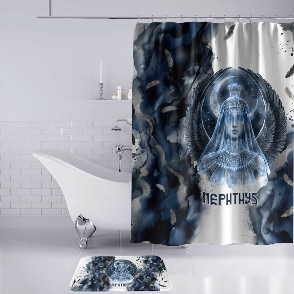 Nephthys Egyptian Bathroom Set The Dark Sister Falcon Wings Moon Veil