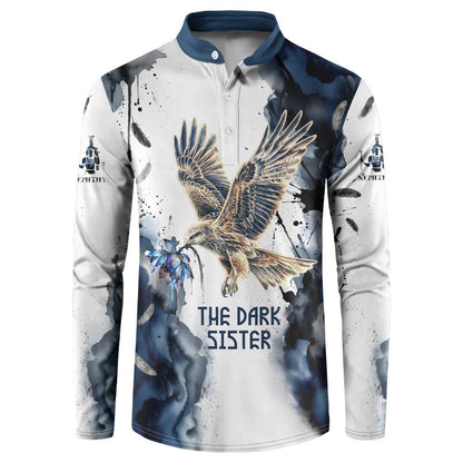 Nephthys Egyptian Button Sweatshirt The Dark Sister Falcon Wings Moon Veil