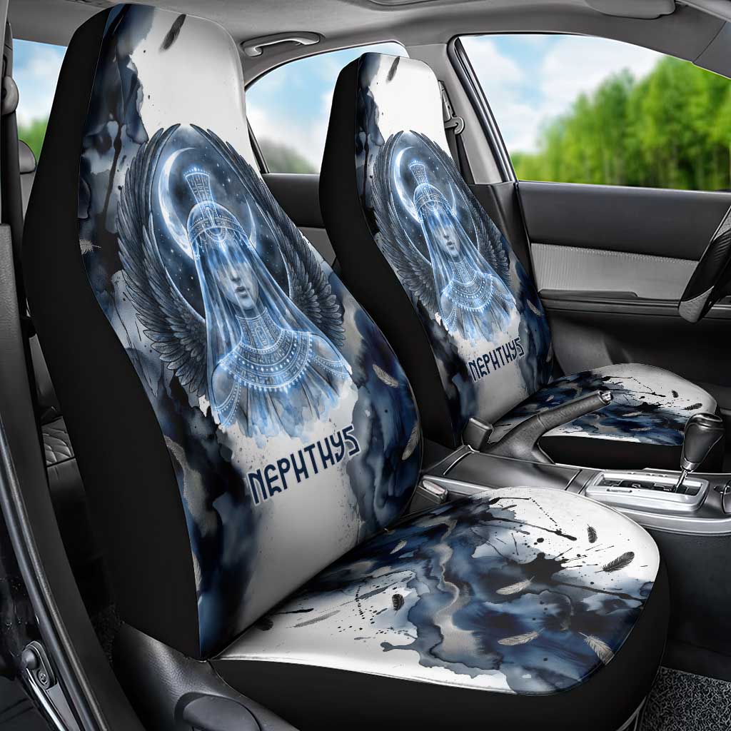 Nephthys Egyptian Car Seat Cover The Dark Sister Falcon Wings Moon Veil