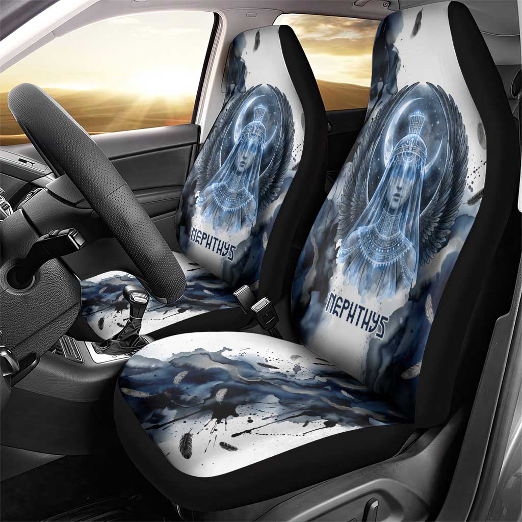 Nephthys Egyptian Car Seat Cover The Dark Sister Falcon Wings Moon Veil