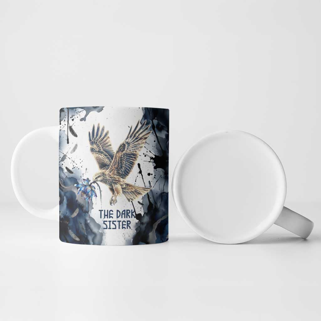 Nephthys Egyptian Ceramic Mug The Dark Sister Falcon Wings Moon Veil