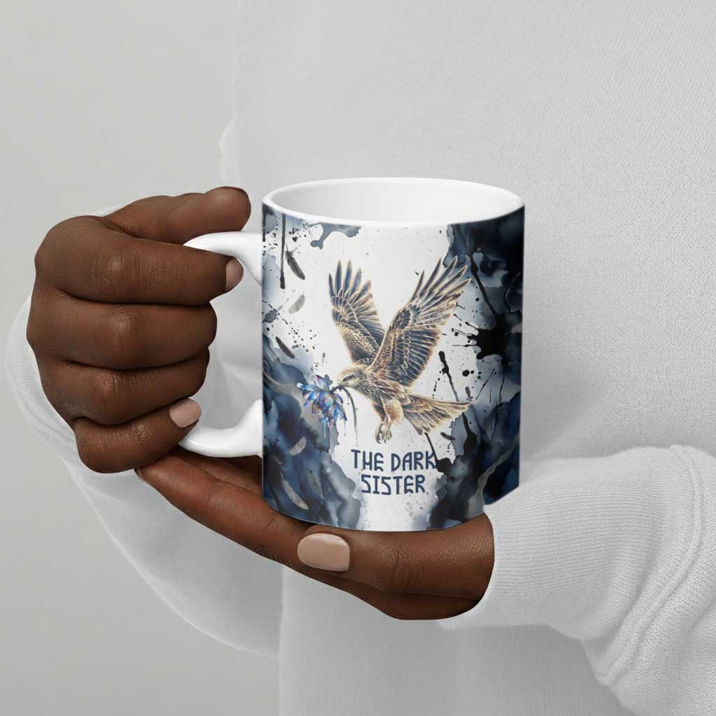 Nephthys Egyptian Ceramic Mug The Dark Sister Falcon Wings Moon Veil