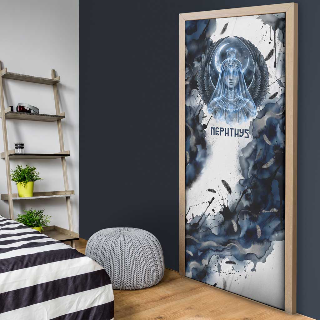 Nephthys Egyptian Door Cover The Dark Sister Falcon Wings Moon Veil