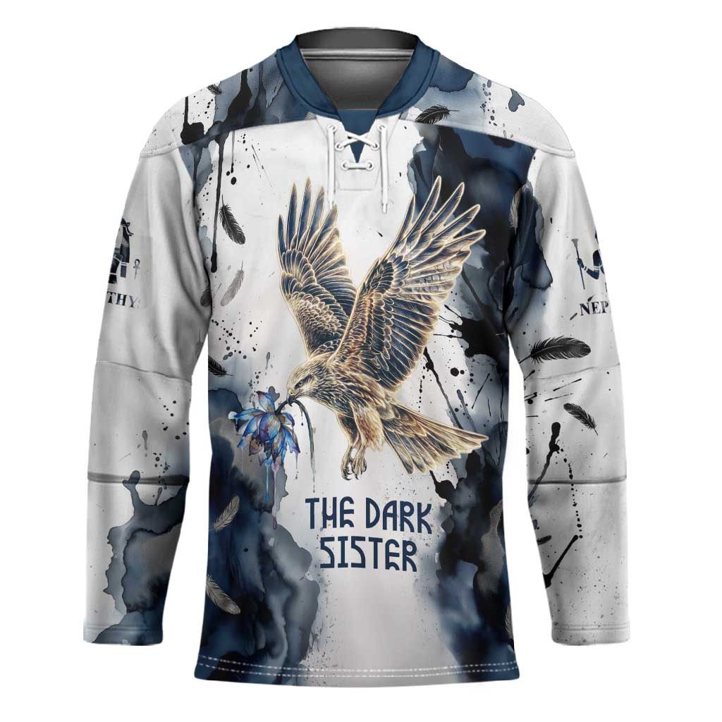Nephthys Egyptian Hockey Jersey The Dark Sister Falcon Wings Moon Veil