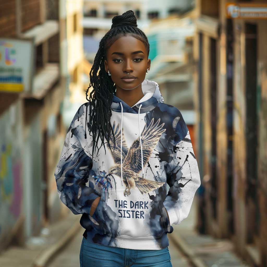 Nephthys Egyptian Hoodie The Dark Sister Falcon Wings Moon Veil
