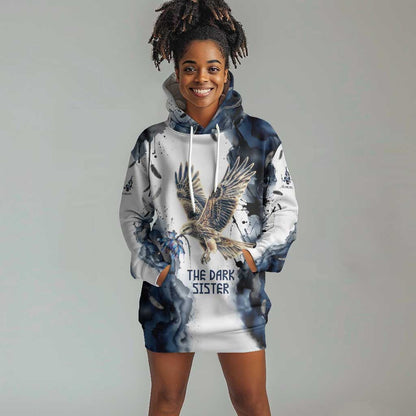 Nephthys Egyptian Hoodie Dress The Dark Sister Falcon Wings Moon Veil