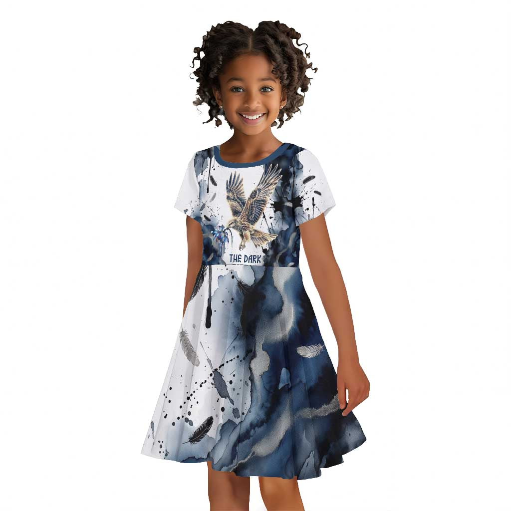 Nephthys Egyptian Kid Short Sleeve Dress The Dark Sister Falcon Wings Moon Veil