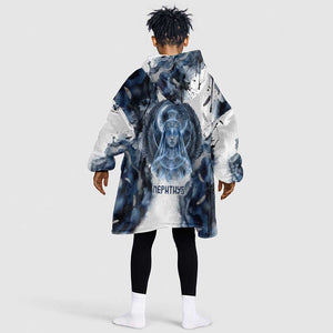 Nephthys Egyptian Kid Wearable Blanket Hoodie The Dark Sister Falcon Wings Moon Veil