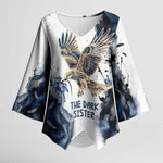 Nephthys Egyptian Kimono Sleeve Blouse The Dark Sister Falcon Wings Moon Veil