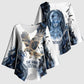 Nephthys Egyptian Kimono Sleeve Blouse The Dark Sister Falcon Wings Moon Veil
