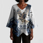 Nephthys Egyptian Kimono Sleeve Blouse The Dark Sister Falcon Wings Moon Veil