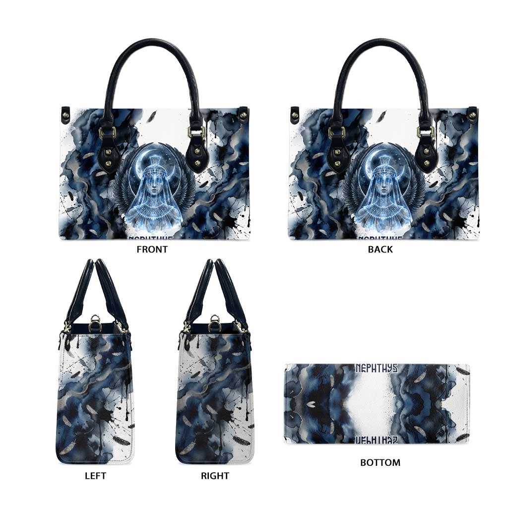Nephthys Egyptian Leather Bag The Dark Sister Falcon Wings Moon Veil