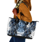 Nephthys Egyptian Leather Tote Bag The Dark Sister Falcon Wings Moon Veil