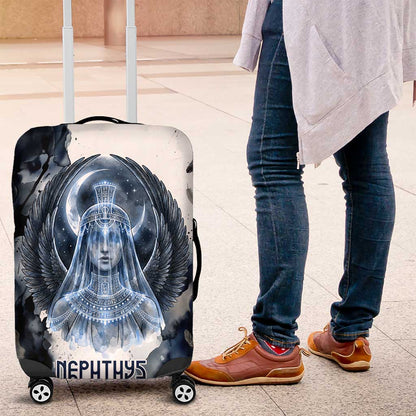 Nephthys Egyptian Luggage Cover The Dark Sister Falcon Wings Moon Veil