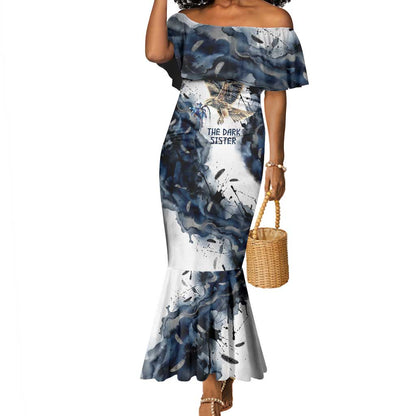 Nephthys Egyptian Mermaid Dress The Dark Sister Falcon Wings Moon Veil
