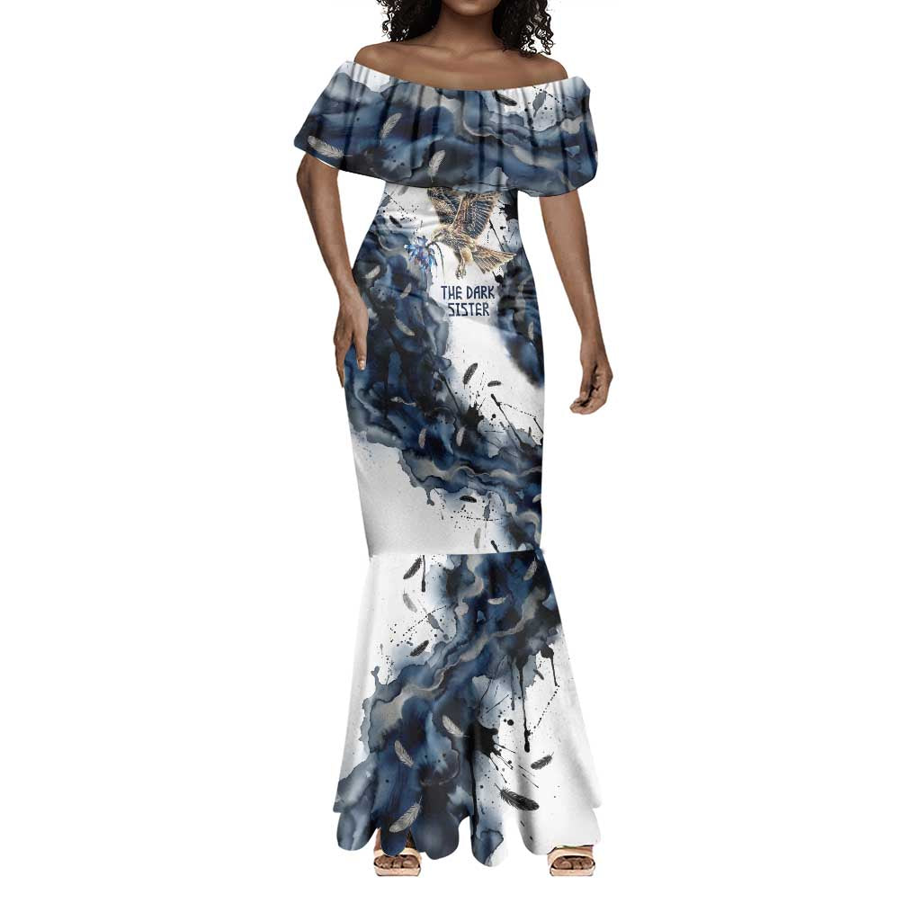 Nephthys Egyptian Mermaid Dress The Dark Sister Falcon Wings Moon Veil