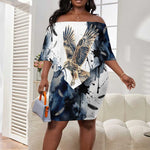 Nephthys Egyptian Off Shoulder Short Dress The Dark Sister Falcon Wings Moon Veil