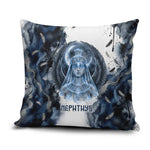 Nephthys Egyptian Pillow Cover The Dark Sister Falcon Wings Moon Veil