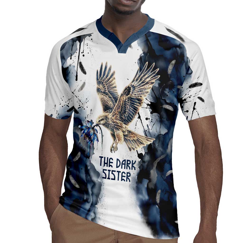 Nephthys Egyptian Rugby Jersey The Dark Sister Falcon Wings Moon Veil