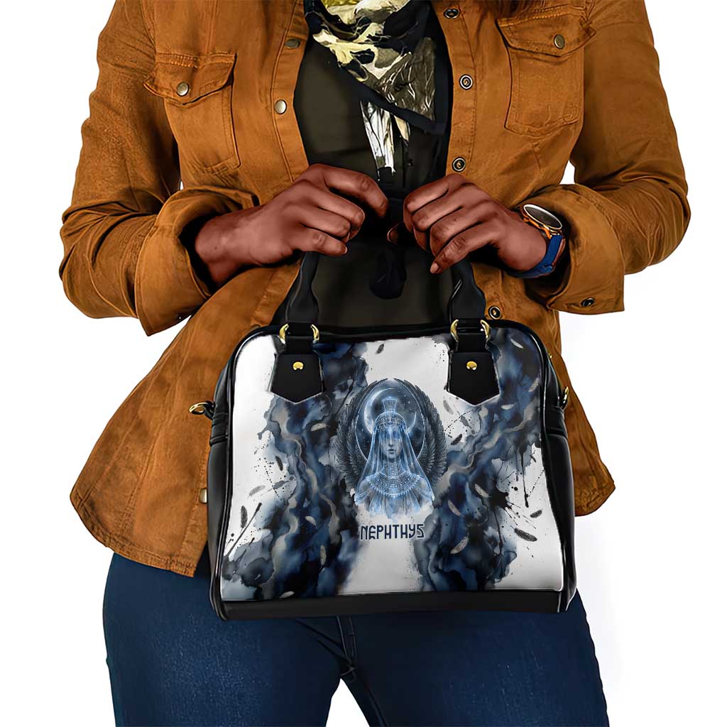 Nephthys Egyptian Shoulder Handbag The Dark Sister Falcon Wings Moon Veil