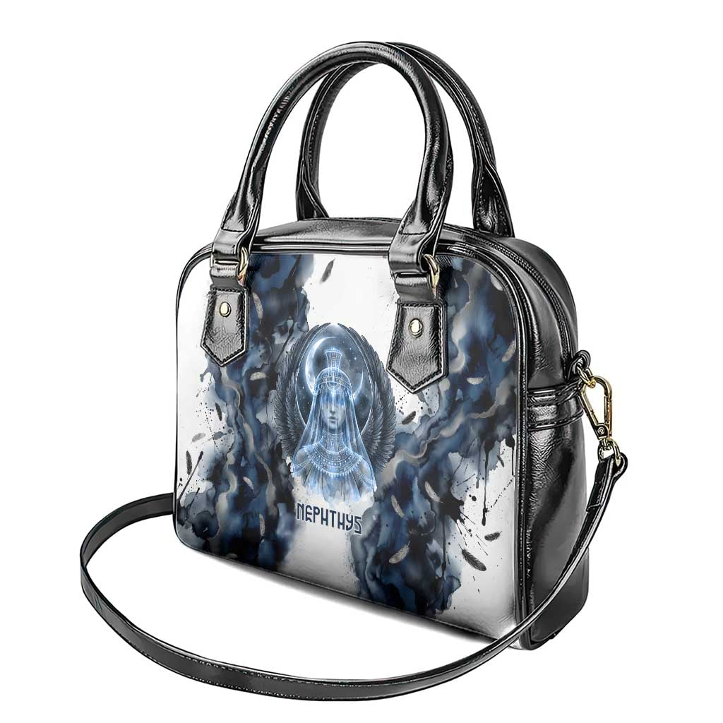 Nephthys Egyptian Shoulder Handbag The Dark Sister Falcon Wings Moon Veil
